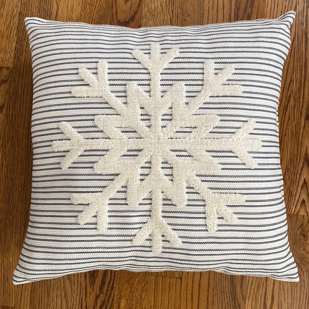 Snowflake accent pillow